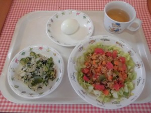 タコライス・和風大根サラダ ≪おやつ≫　麦茶・ゆで卵
